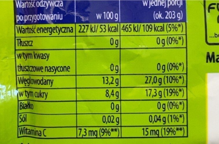 Kisiel z kawałkami owoców wiśniowy - Nutrition facts - pl
