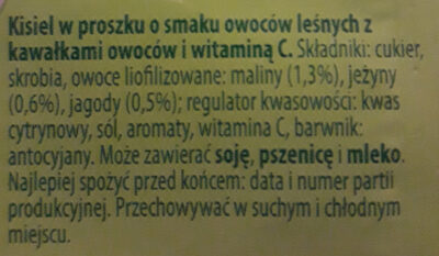 Słodki kubek kisiel (owoce leśne) - Ingredients - pl