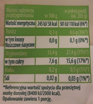 Kisiel o smaku jabłka z cynamonem z ziarnami - Nutrition facts - pl