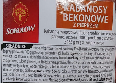 Kabanosy bekonowe z pieprzem - Ingrédients - pl