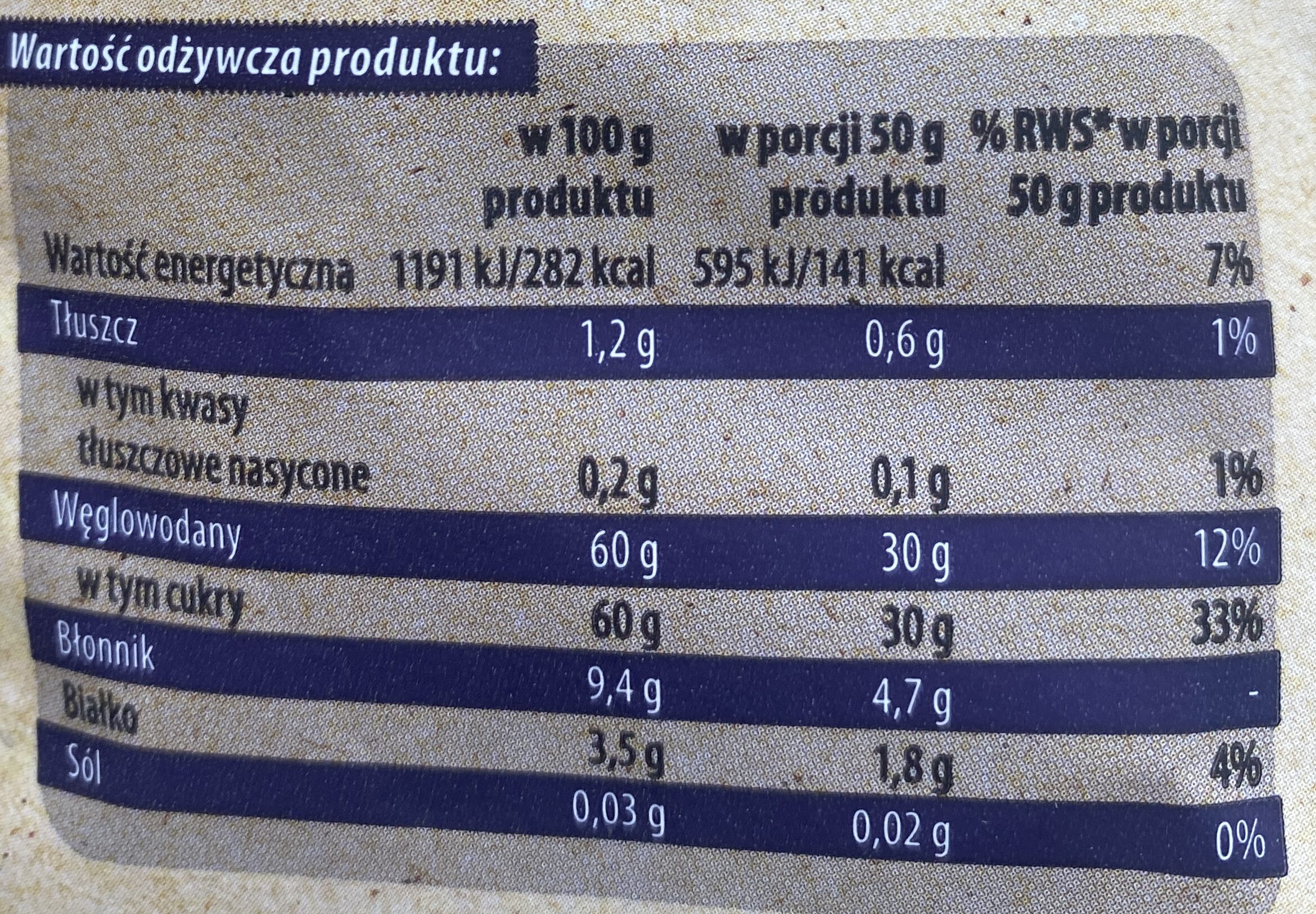 Śliwki suszone - Nutrition facts - pl