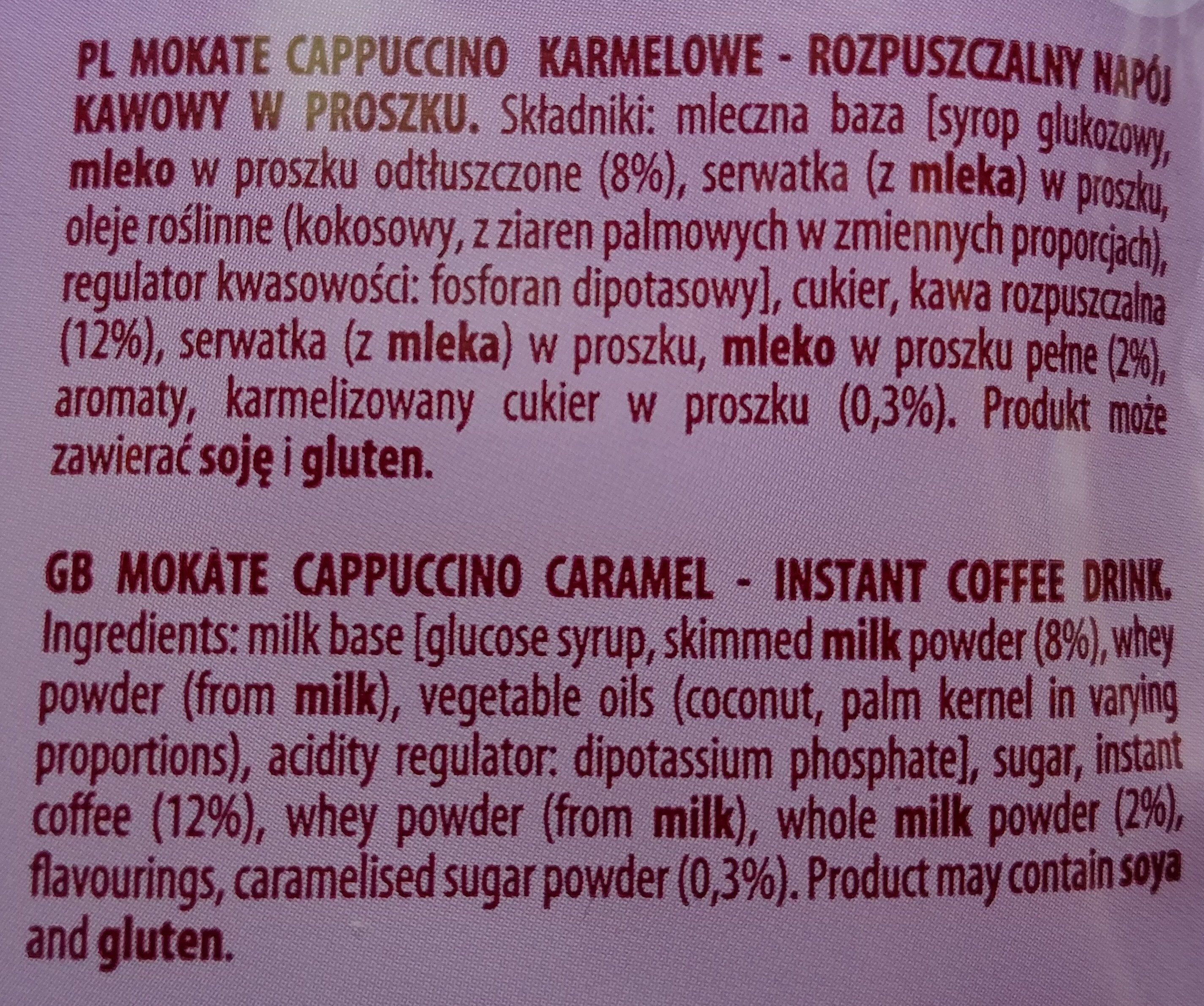 Cappuccino karmelowe - Składniki