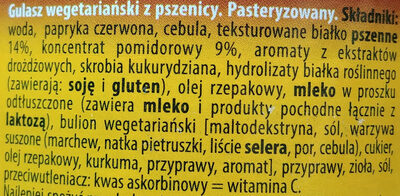 Gulasz wegetariański z pszenicy - Ingredients - pl