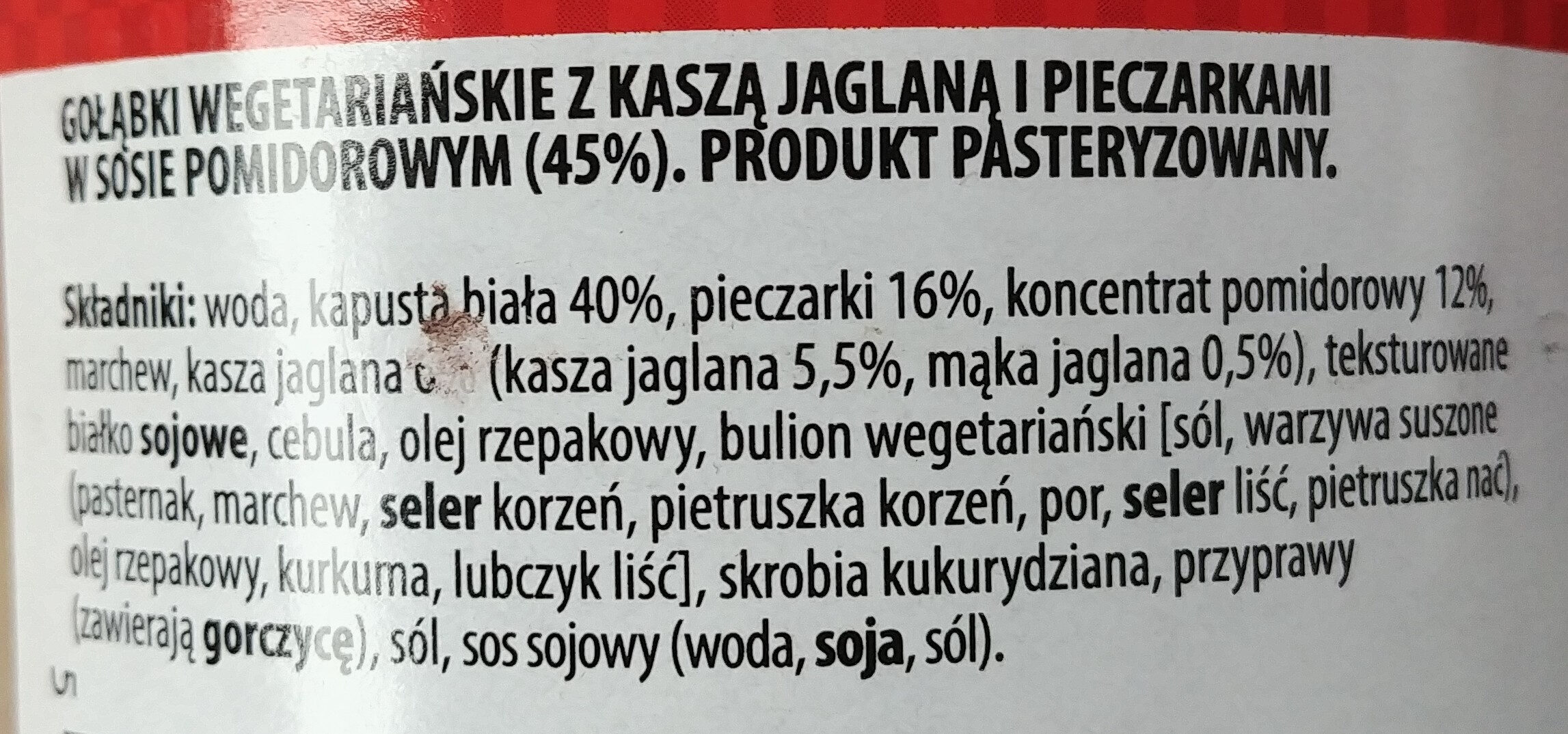 Gołąbki wegetariańskie z kaszą jaglaną - Ingrédients - pl