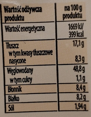 Popcorn maślany - Nutrition facts - pl
