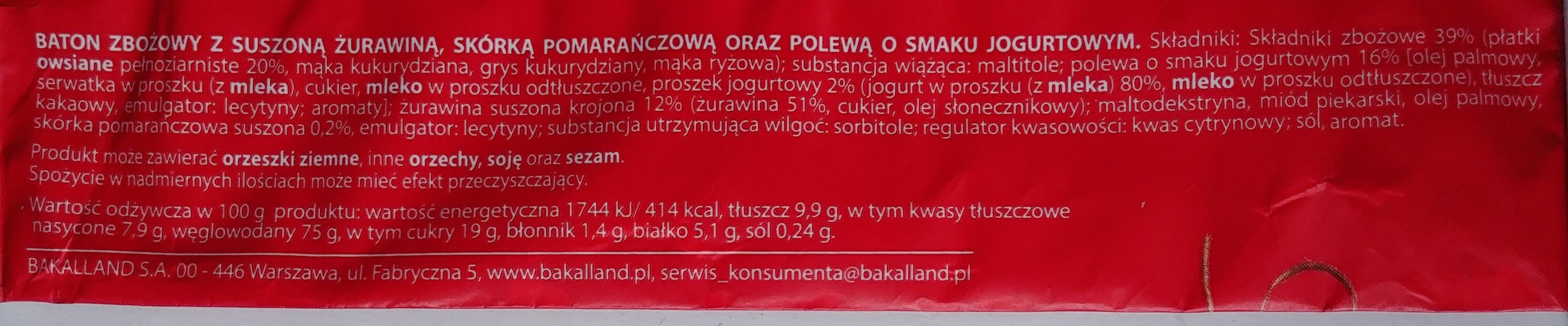 Ba! żurawina - Ingredients - pl