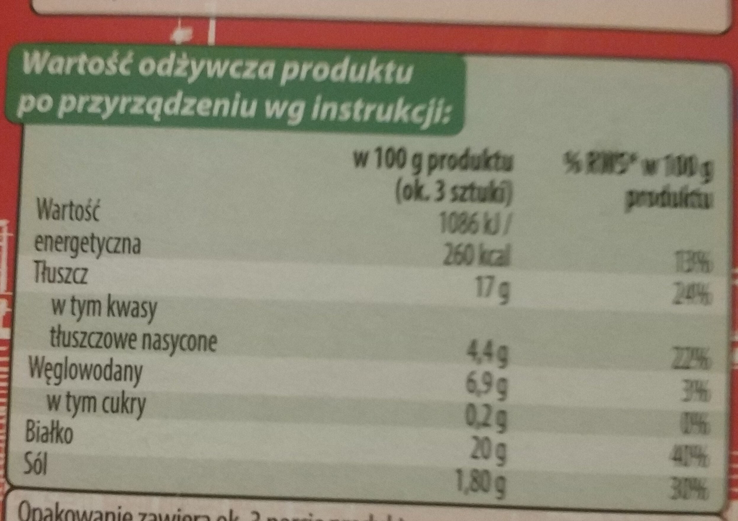 Danie express Panierowane skrzydełka z kurczaka - Nutrition facts - pl