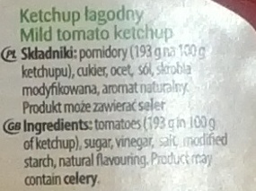 Ketchup łagodny - Składniki