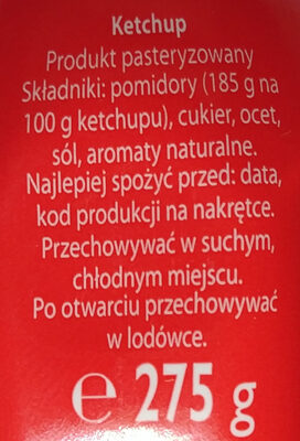 Ketchup łagodny Pudliszek - Ingredients - pl