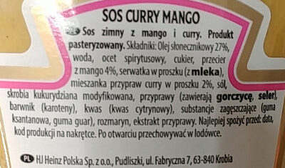 Sos curry mango - Ingredients - pl