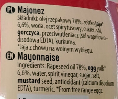 Majonez - Ingredients