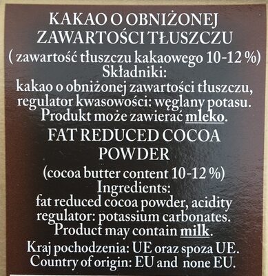 Cacao DecoMorreno extra ciemne - Ingrediënten - pl