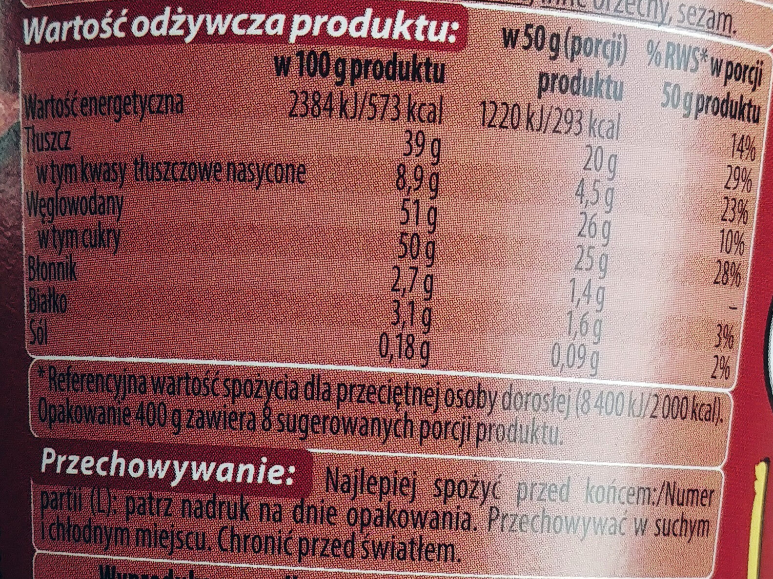 Chocofini krem o smaku czekoladowym - Voedingswaarden - pl