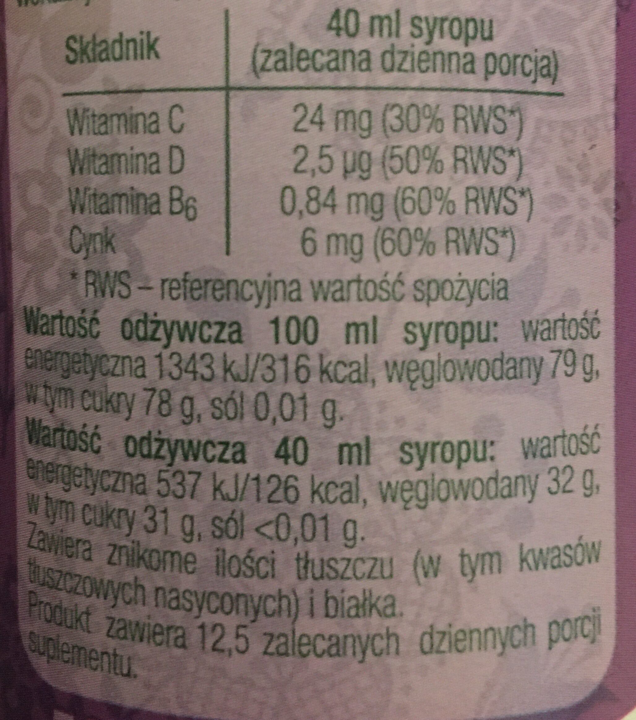 Malina z jeżyną - Nutrition facts - pl