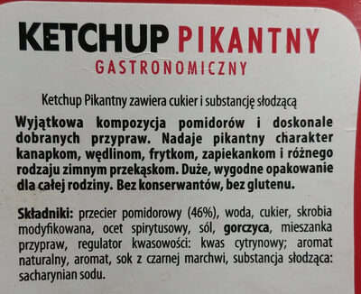 Ketchup pikantny gastronomiczny - Ingredients - pl