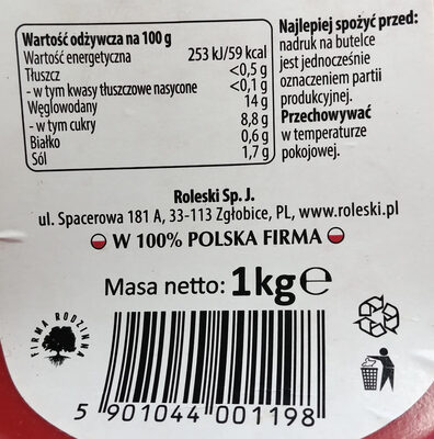 Ketchup pikantny gastronomiczny - Nutrition facts - pl