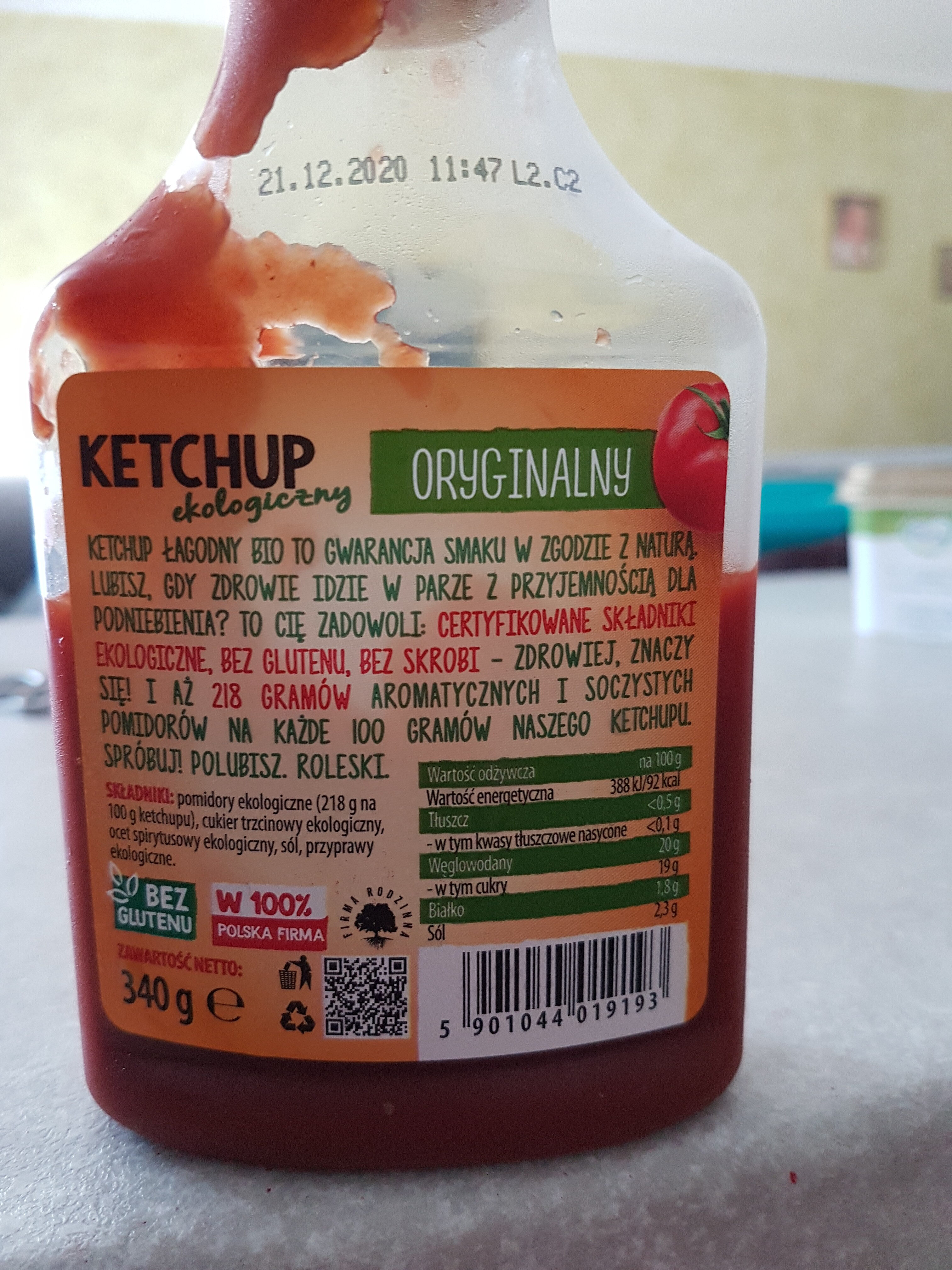 Ketchup bio ekologiczny Roleski - Ingrediënten - pl