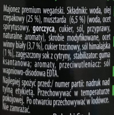 Majonez Premium Vegan - Ingredients - pl