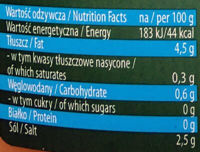 Sos vinaigrette - Nutrition facts - pl