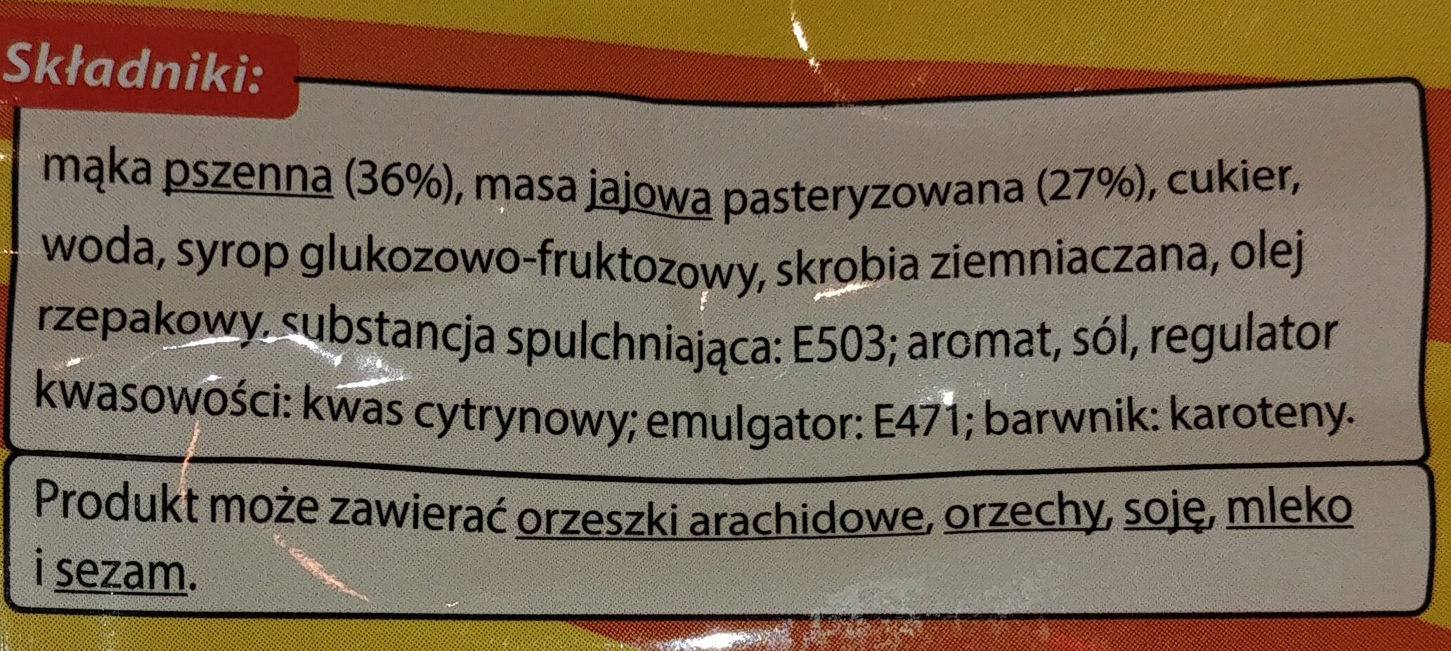 Biszkopty - Ingredients - pl