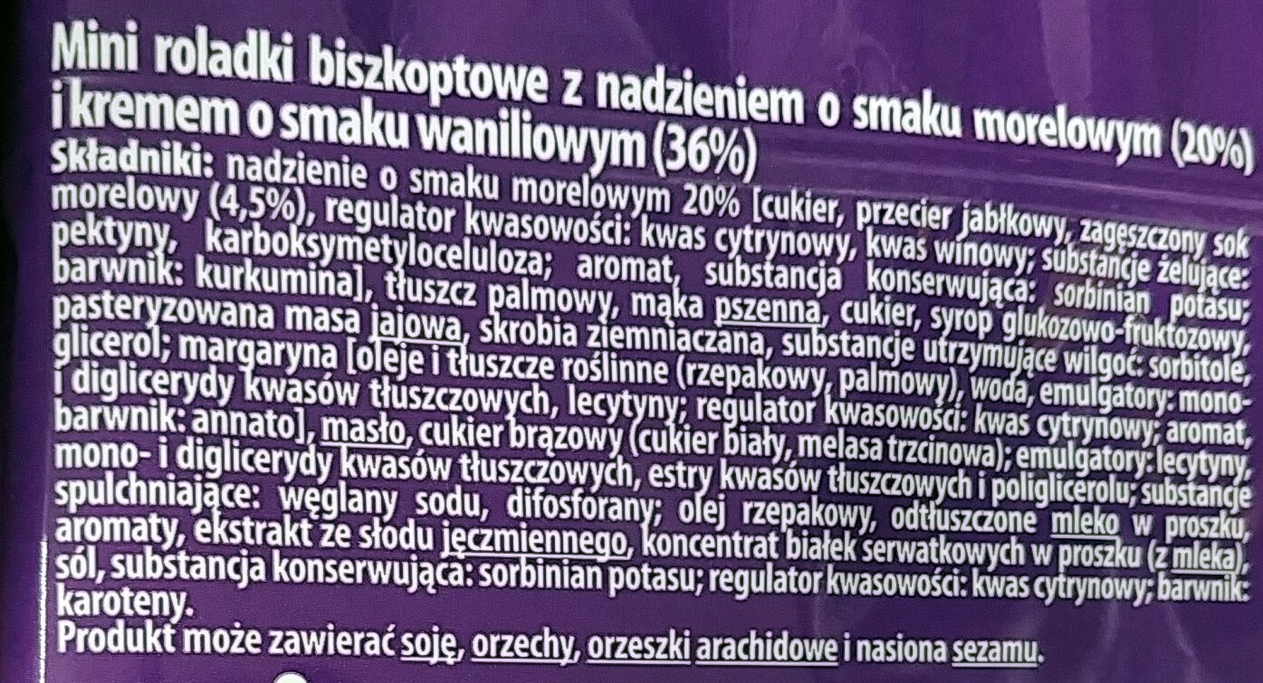 Bonitki Mini Roladki Morela - Ingredients - pl