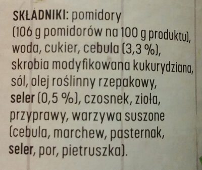 Sos pomidorowy - Ingredients - pl