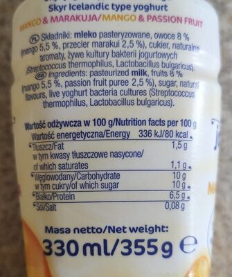 Skyr jogurt - Nutrition facts - pl