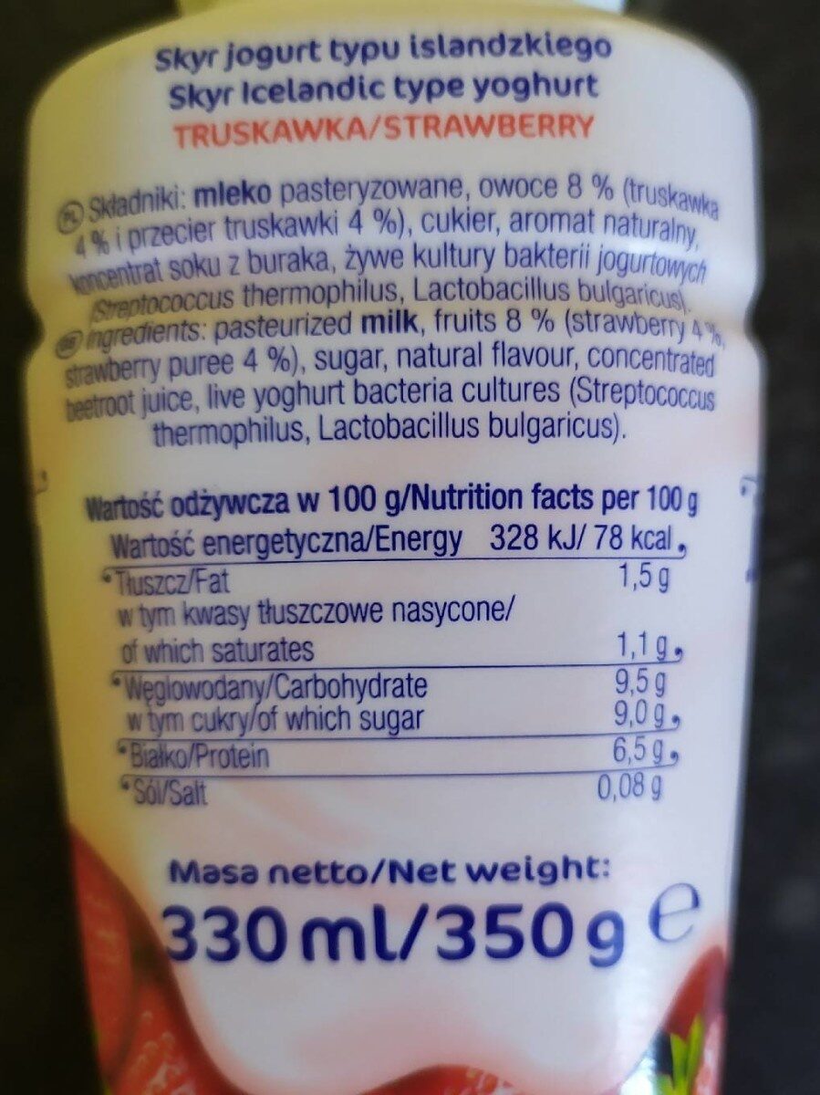 Skyr jogurt pitny - Nutrition facts - pl