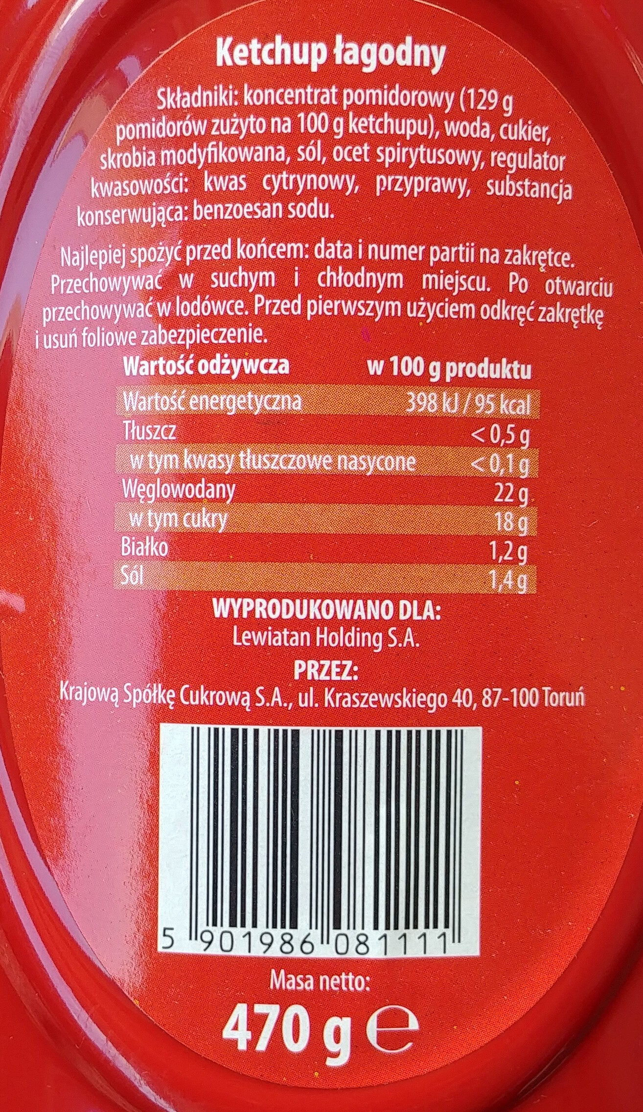 Ketchup lagoduy - Ingredients - pl