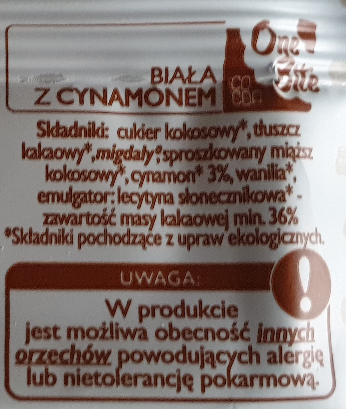 Czekolada biała z cynamonem - Ingrediënten - pl