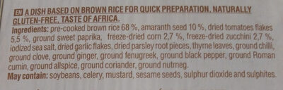African Style Meal - Ingredients