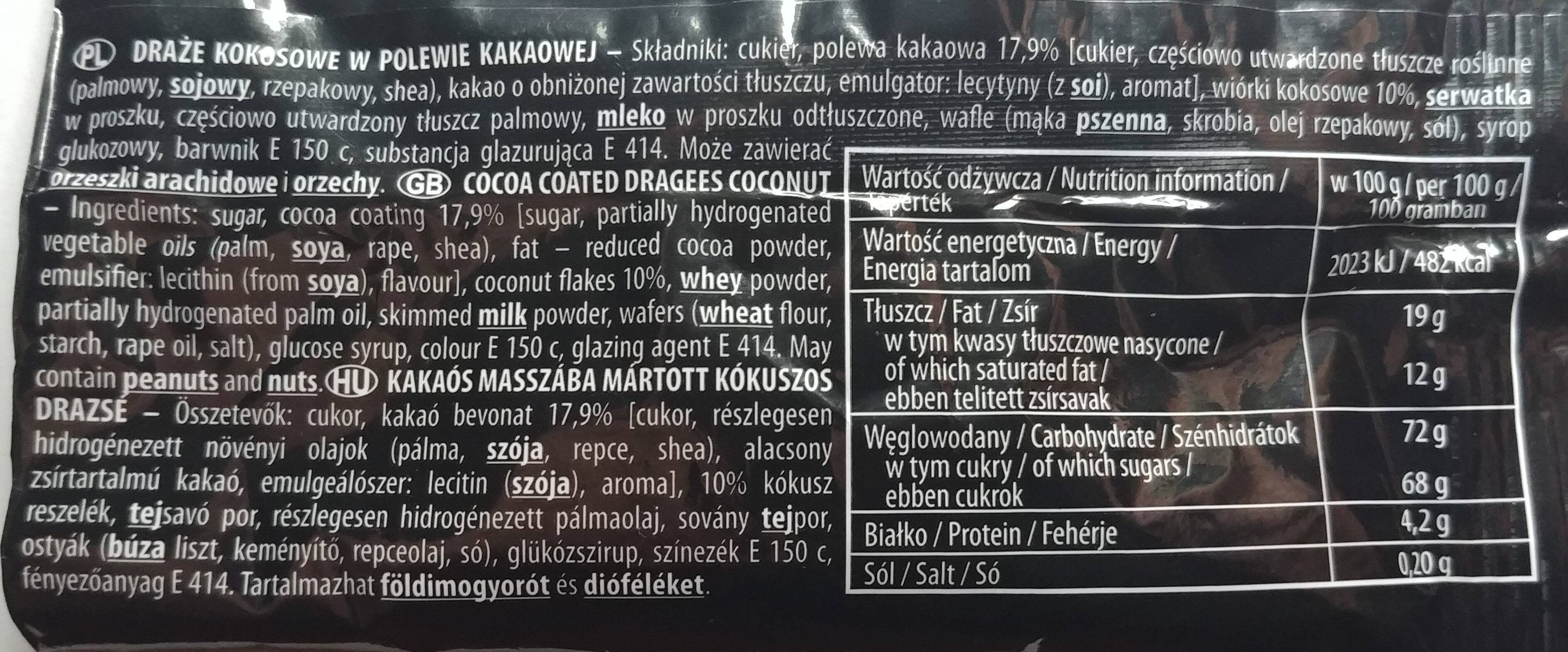 Draże Korsarz Kokosowe - Ingrediënten - pl