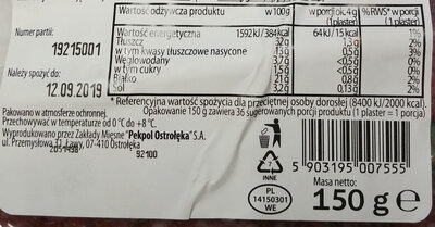 Salami dojrzewające - Nutrition facts - pl