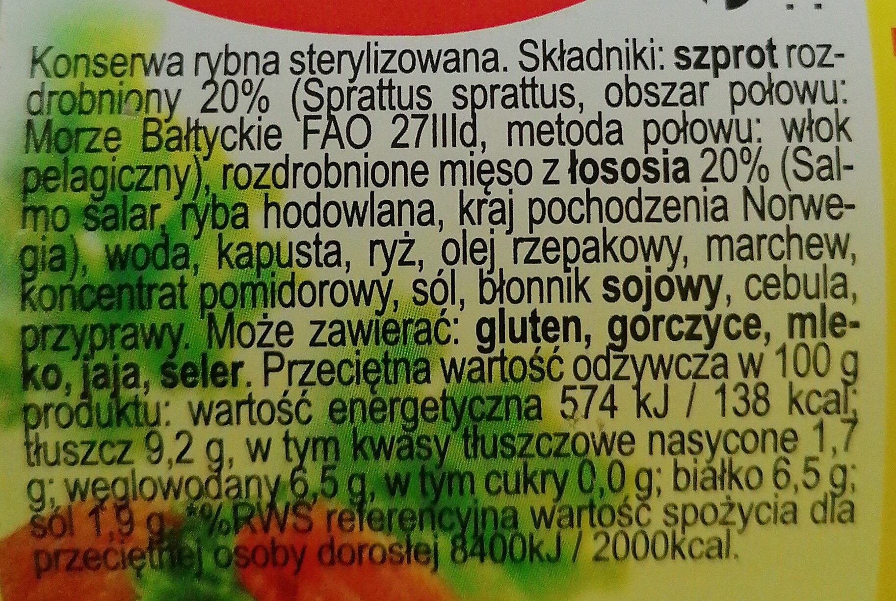 Paprykarz Szczeciński z łososiem. - Ingredients - pl