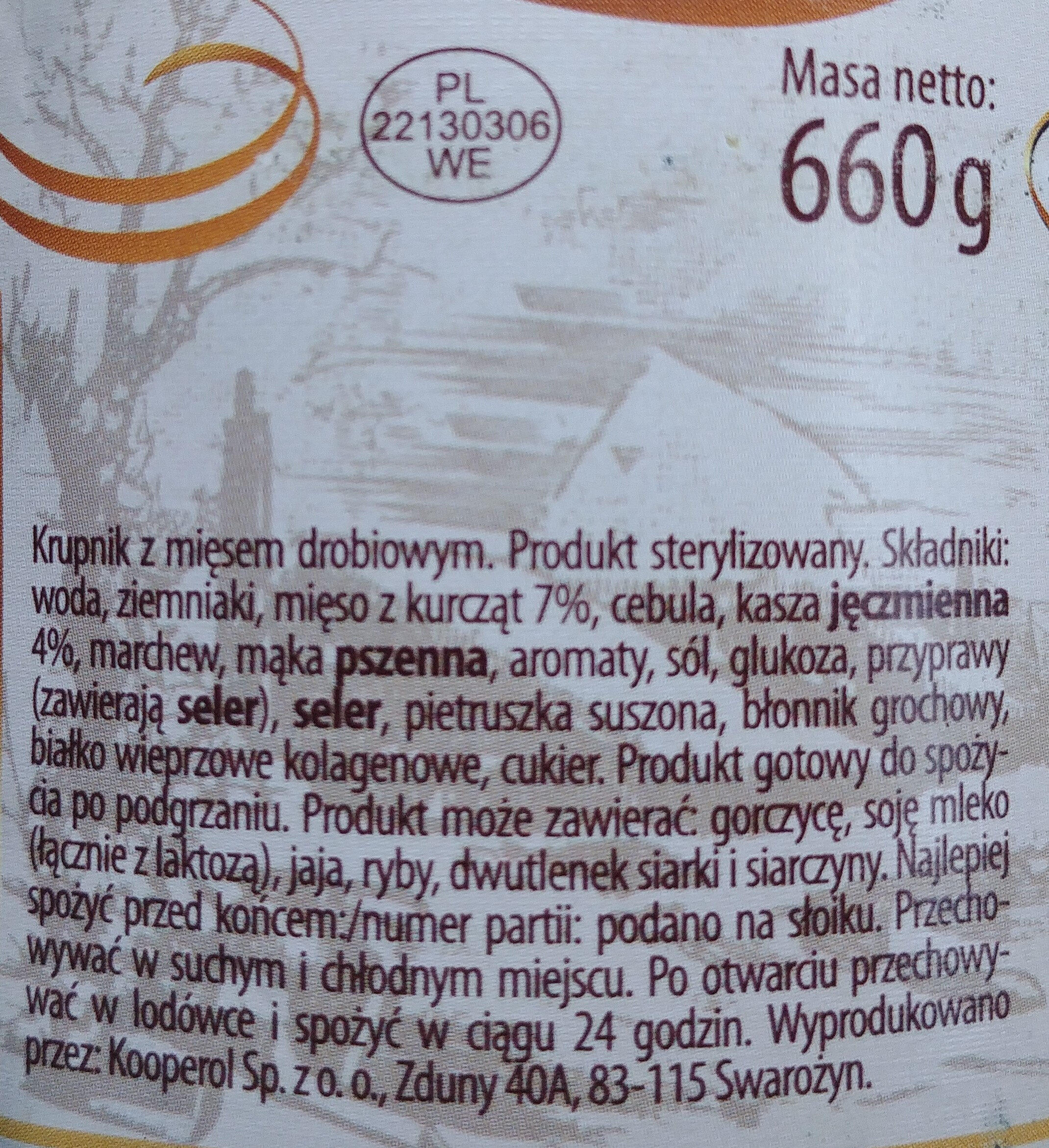 Krupnik z mięsem drobiowym - Ingredients - pl