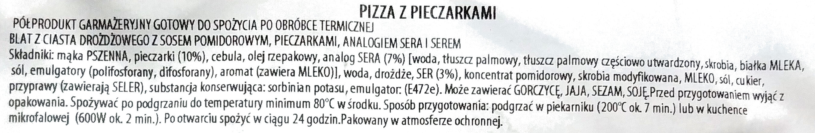 Pizza z pieczarkami - Ingrédients - pl