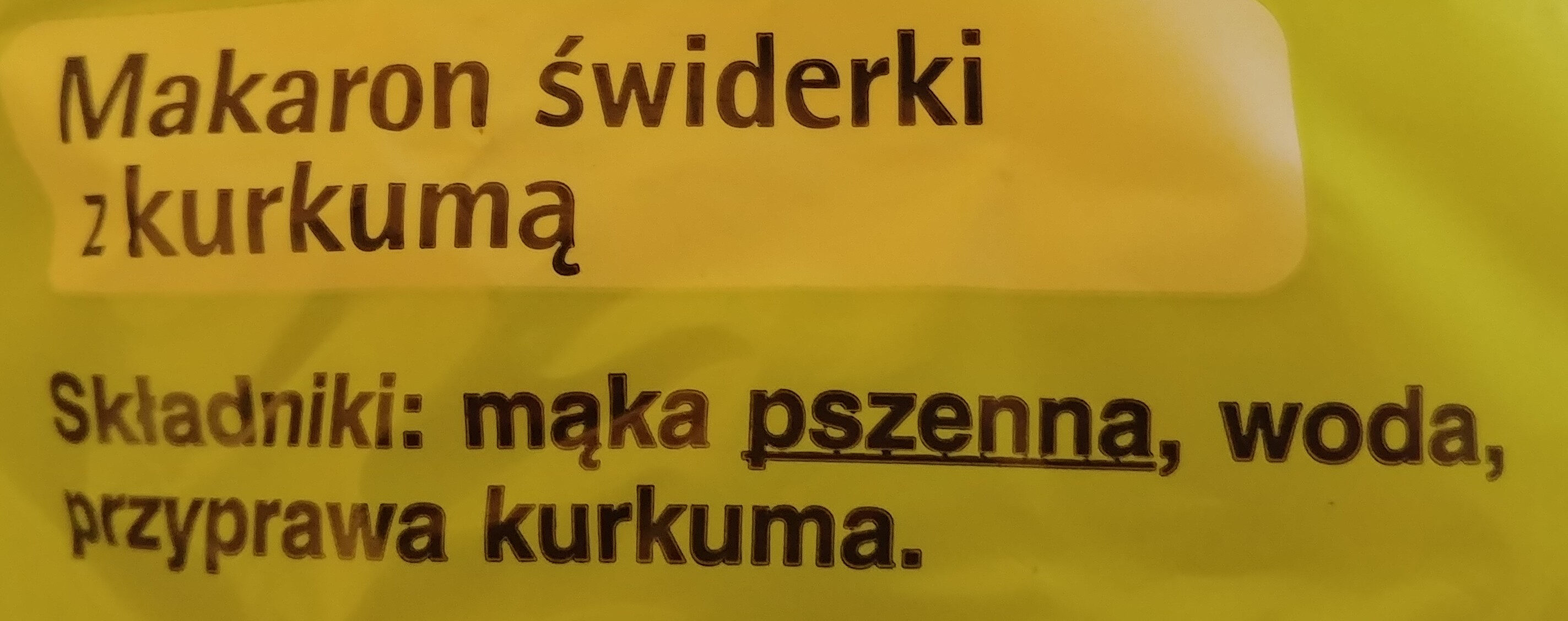 Makaron świderki - Ingrediënten - pl