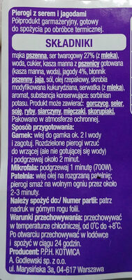 Pierogi serowo-jagodowe - Ingredienti - pl