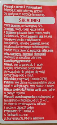 Pierogi z serem i truskawkami - Ingredients - pl