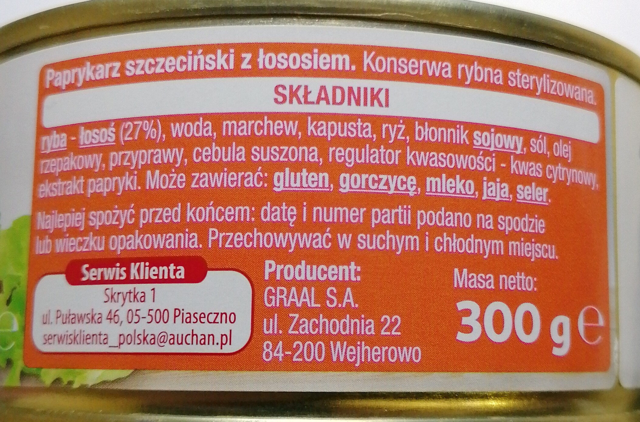 Paprykarz Szczeciński z łososiem. - Ingredients - pl
