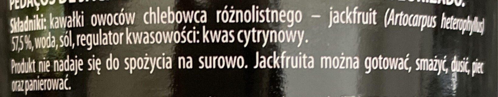 Jackfruit kawałki - Składniki