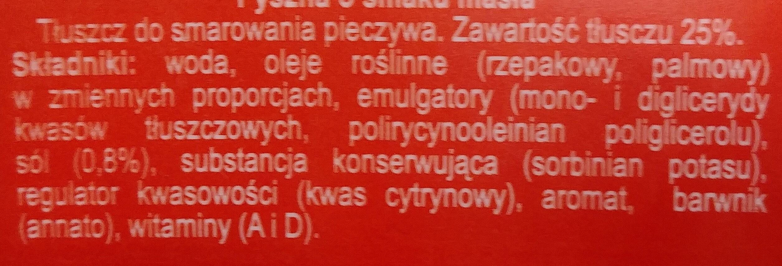 Margaryna Pyszna o smaku masła - Ingredienti - pl