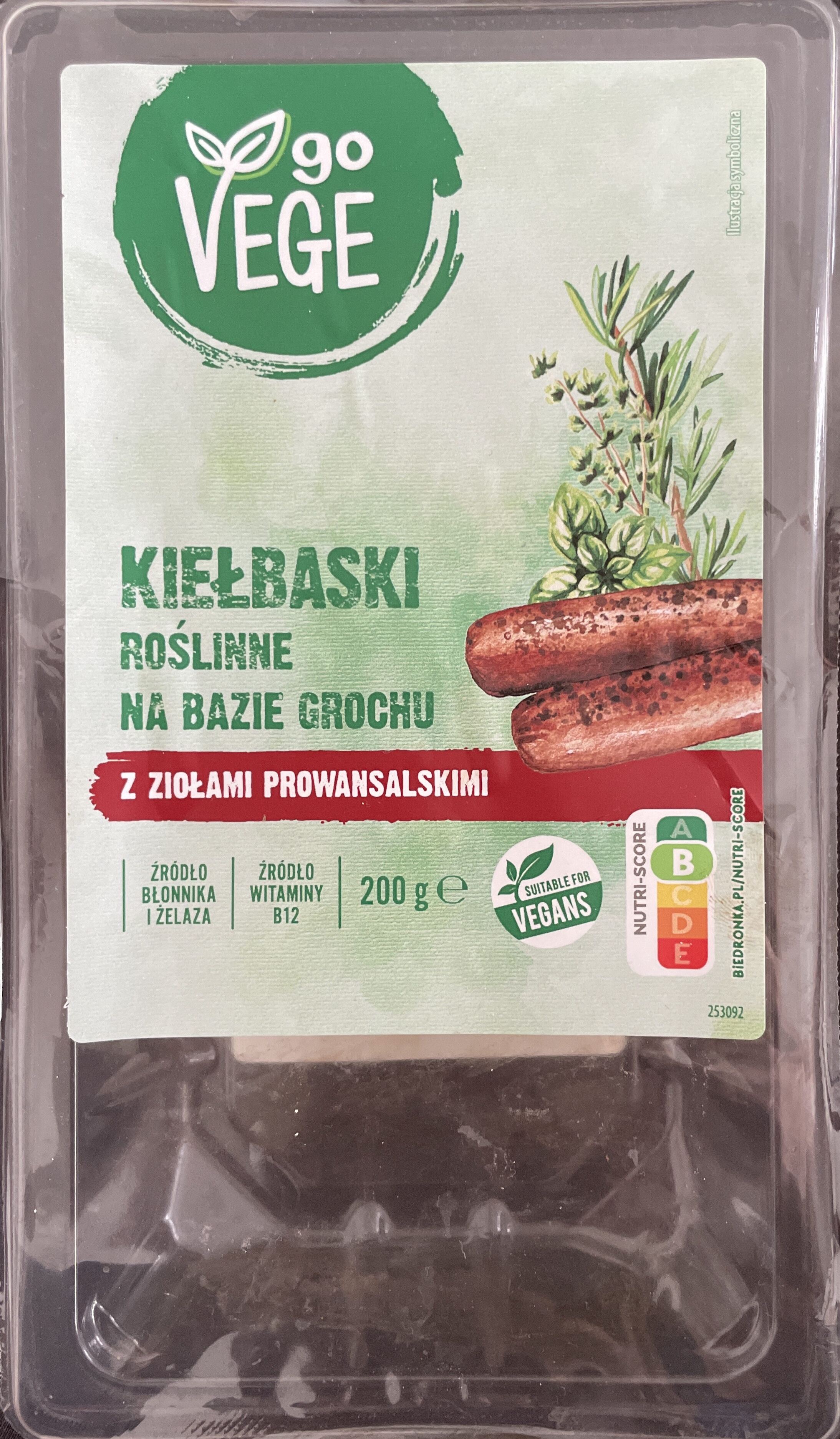 Kiełbaski roślinne na bazie grochu - Produkt