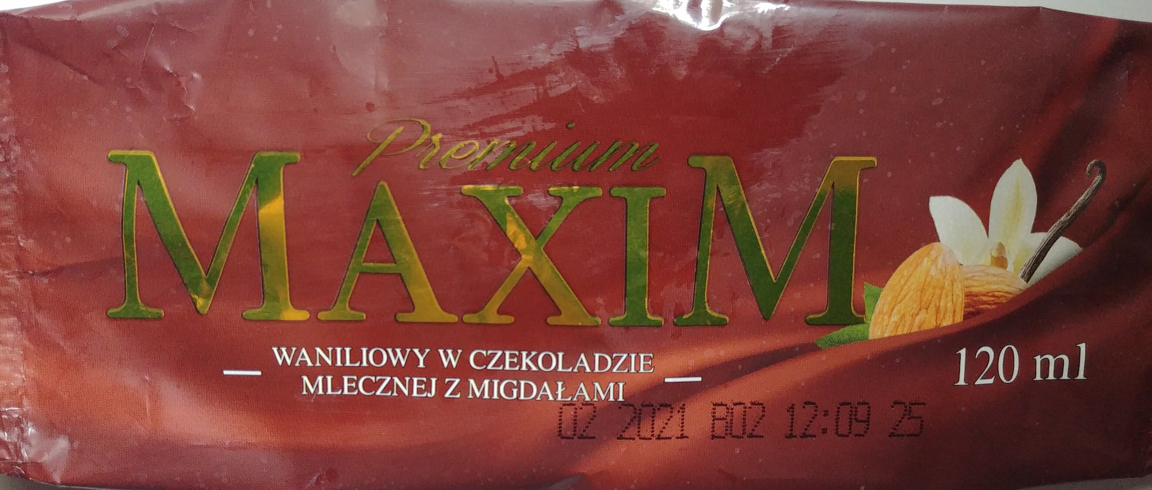 Maxim Premium Waniliowy w czekoladzie mlecznej z migdałami - Produkt