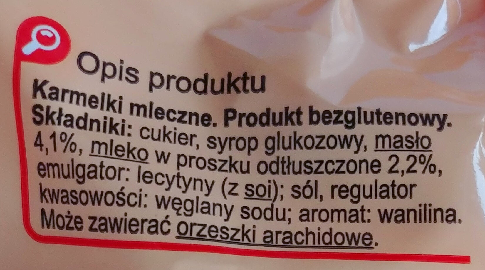 Karmelki mleczne - Ingredients - pl