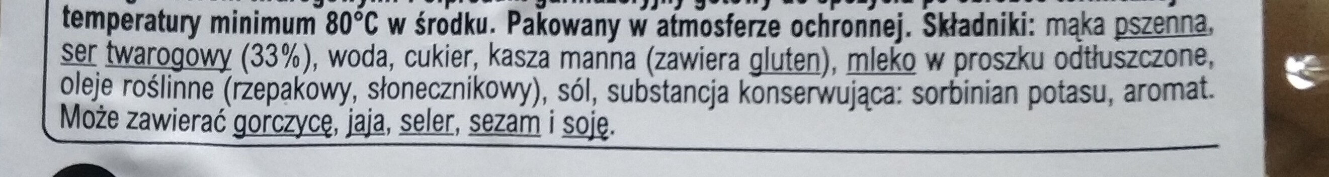 pierogi z serem na słodko - Ingredients - pl