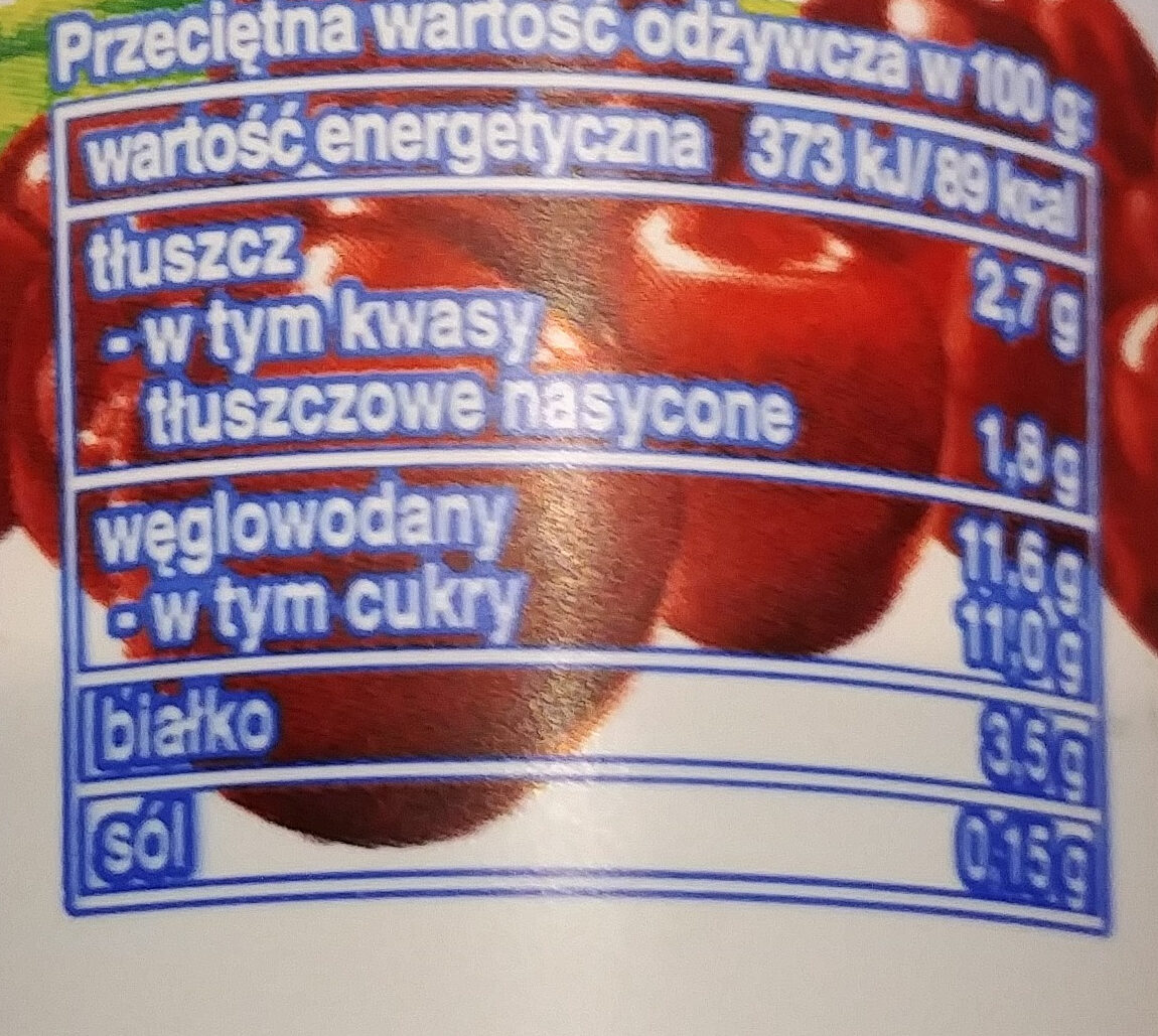 Jogurt wiśniowy - Voedingswaarden - pl