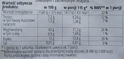 Płatki owsiane BIO - Nutrition facts - pl