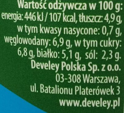 Musztarda Stołowa - Tableau nutritionnel - pl