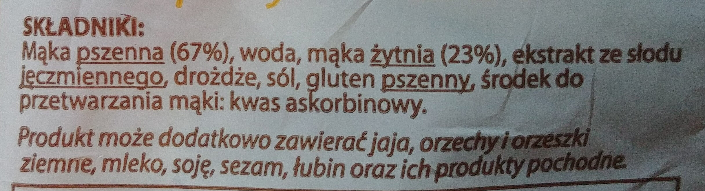 Chleb z mąką krojony - pieczywo mieszane - Ingrediënten - pl